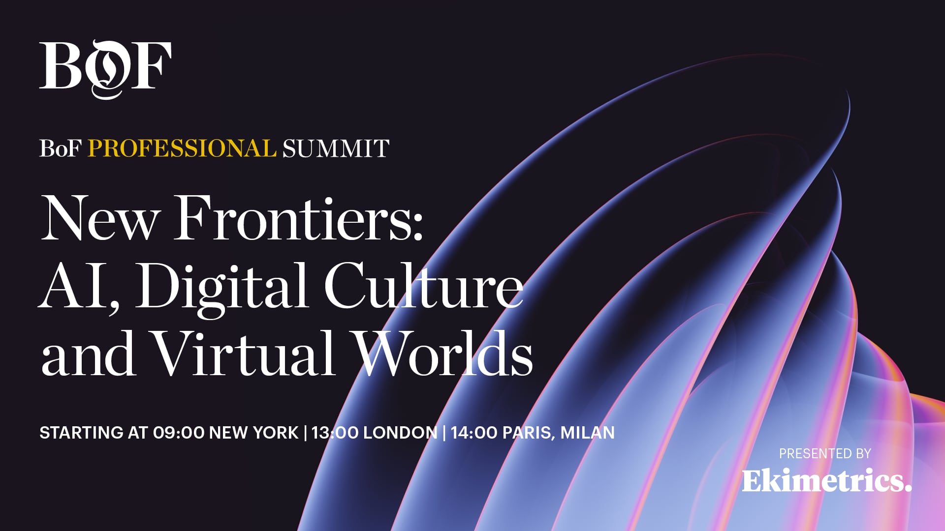 BoF Professional Summit – New Frontiers: AI, Digital Culture and Virtual Worlds