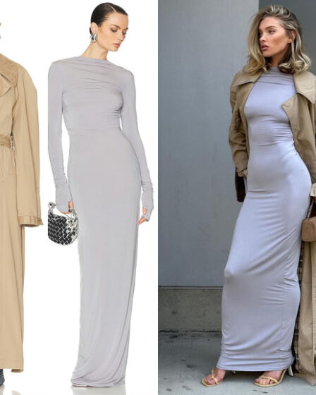 Elsa Hosk's Balenciaga Trench Coat & Helsa Backless Dress