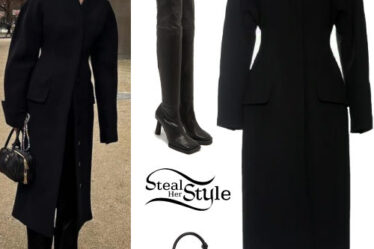 Gigi Hadid: Black Coat, Square Boots