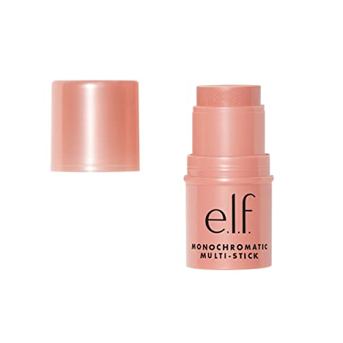e.l.f. Monochromatic Multi Stick, Luxuriously Creamy & Blendable Color, For Eyes, Lips & Cheeks, Glistening Peach, 0.17 oz (5g)