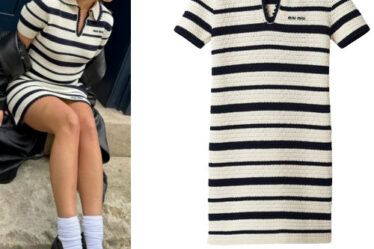 Kenzie Ziegler: Striped Dress, Black Loafers