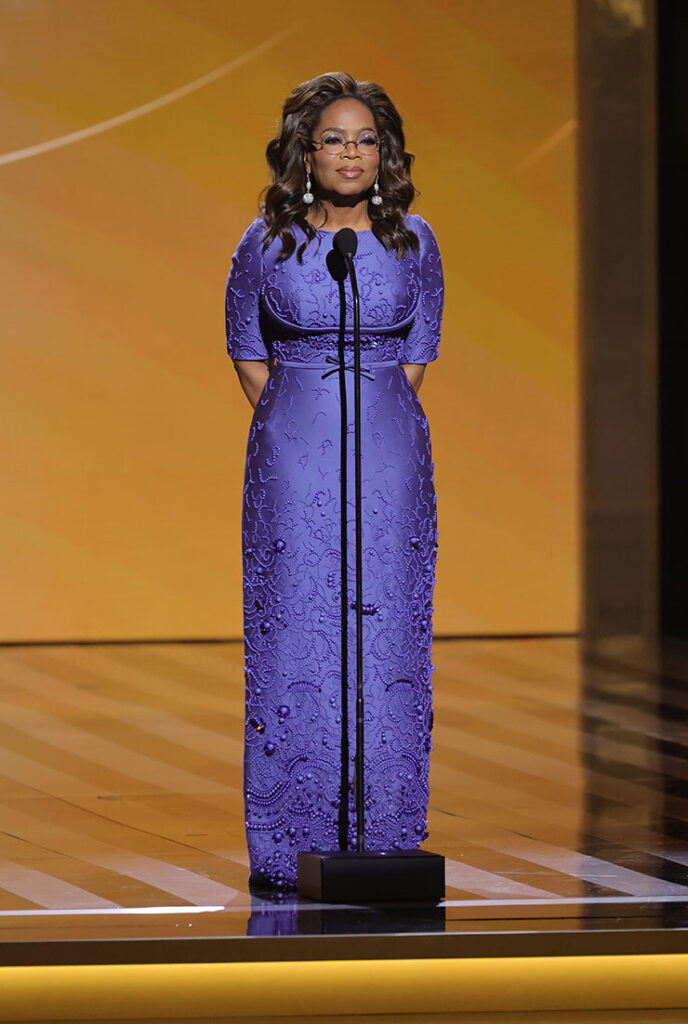 Oprah Winfrey speaks onstage during the 2024 NAACP Image Awards