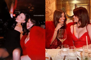 Selena Gomez Was Giving Jessica Rabbit In A Sexy Plunging Red Dress At Benny Blanco's Birthday