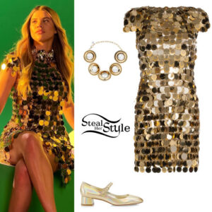 Sofia Richie: Chainmail Mini Dress, Mary Janes