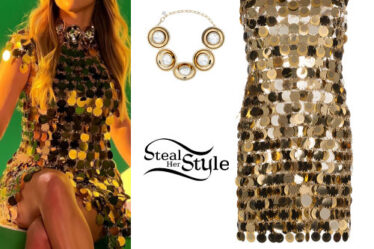 Sofia Richie: Chainmail Mini Dress, Mary Janes