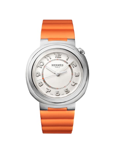 Hermès orange features heavily in the collection. “This is a sports watch in the Hermès way,” he said. “It’s