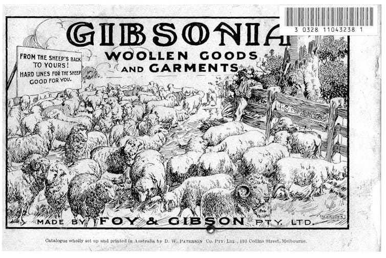 Advertisement featuring sheep in a paddock.