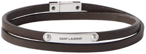 Saint Laurent Cassandre Leather Bracelet