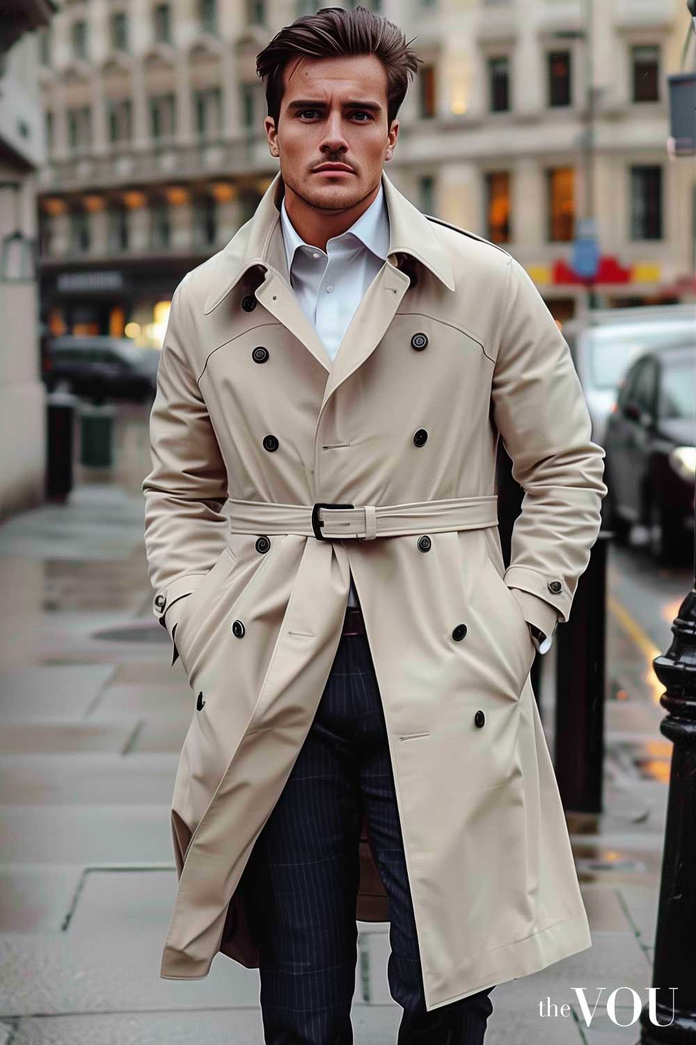 Old Money style classic trench coat