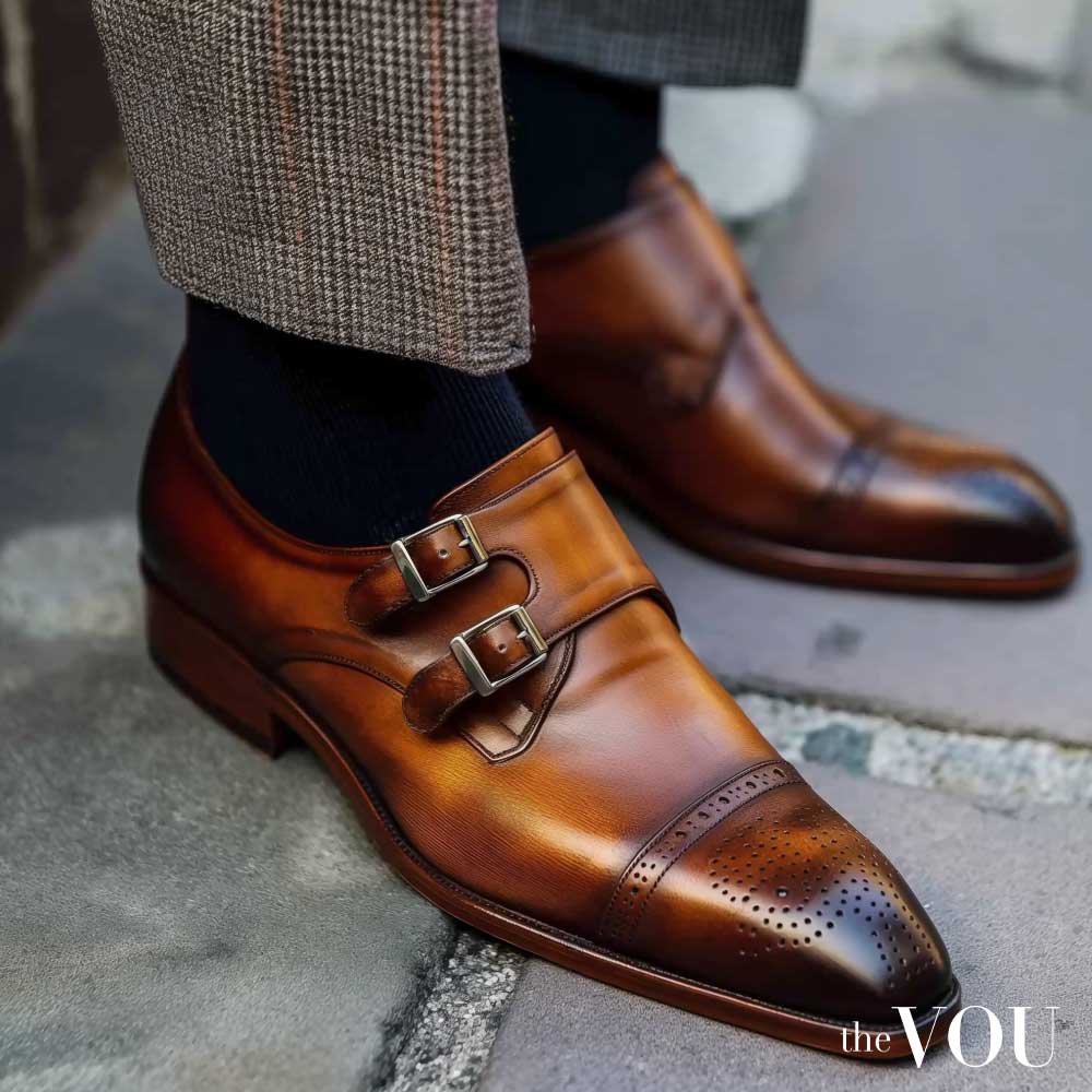 Old Money style monk strap shoes