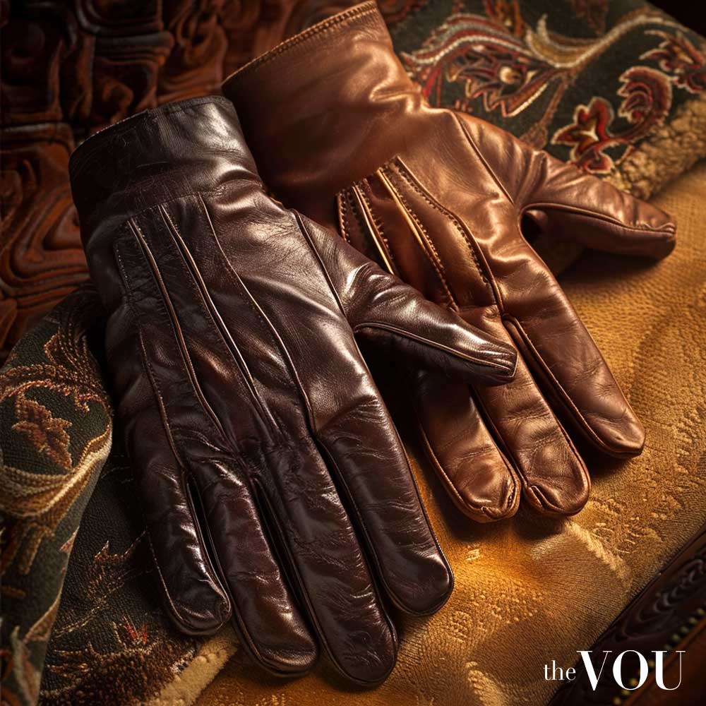 Old Money style leather gloves