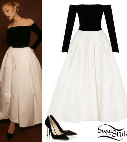 Ariana Grande: Black and White Dress and Pumps