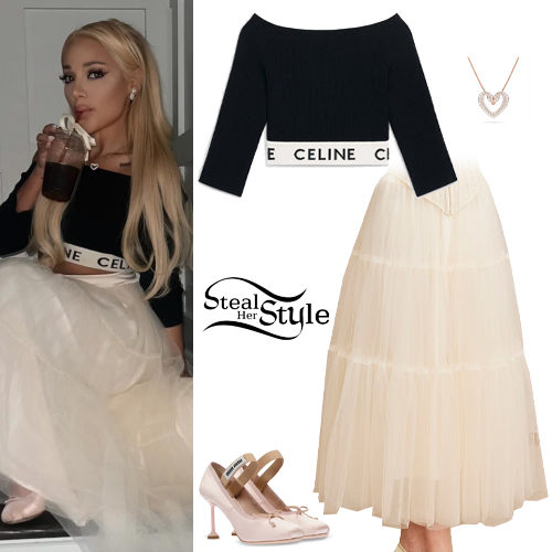 Gabi DeMartino: Black Crop Top, Tulle Skirt