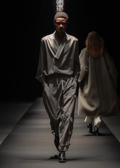 A look from the Soshi Otsuki show during Rakuten Fashion Week Tokyo in March 2024 in Tokyo Japan.
