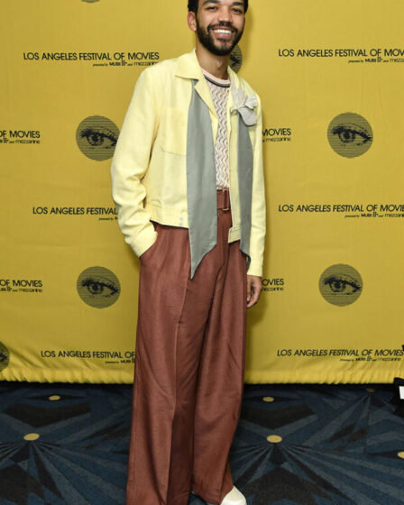 Justice Smith Wore Amiri To The 'I Saw The TV Glow' Los Angeles Festival of Movies Premiere