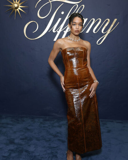 Laura Harrier Wore Brandon Maxwell To The Tiffany & Co. celebrates the launch of Blue Book 2024: Tiffany Céleste