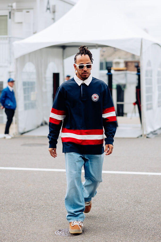 Lewis Hamilton Wore Tommy Jeans & Prada For The F1 Japanese Grand Prix