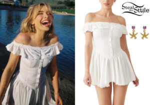 Sabrina Carpenter: Espresso White Mini Dress