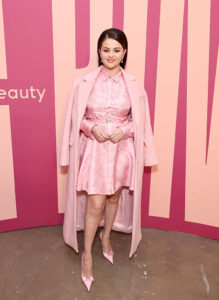 Selena Gomez Wore Versace & Staud To The Rare Beauty's Soft Pinch ...