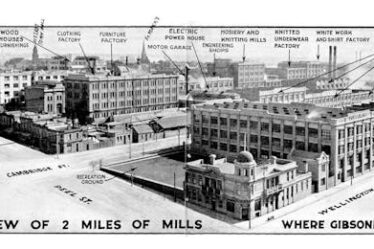 Advertisement featuring drawing of mills