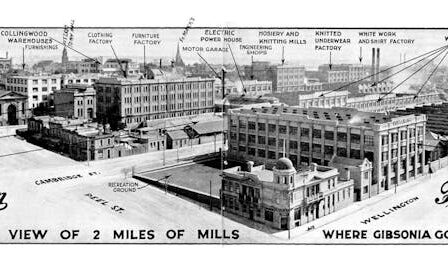 Advertisement featuring drawing of mills