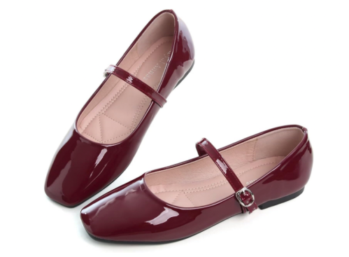 burgundy flats shoes