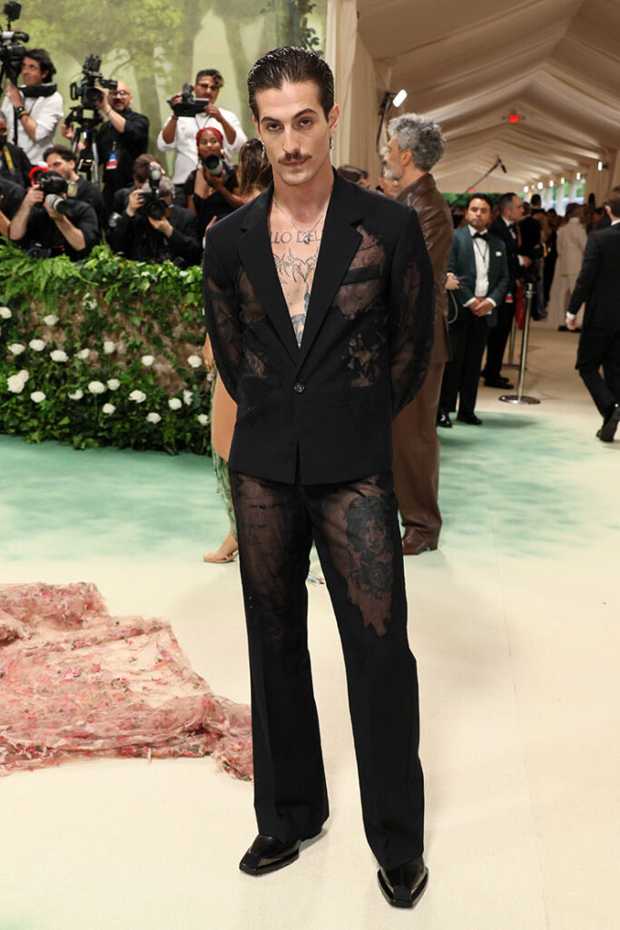 Damiano David attends The 2024 Met Gala Celebrating "Sleeping Beauties: Reawakening Fashion"