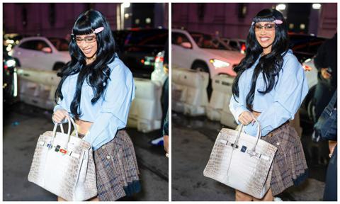 Cardi B takes courtside fashion to new heights with her rare luxury handbag