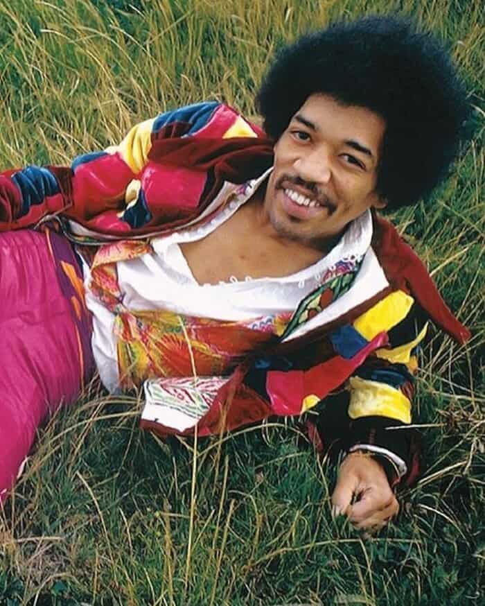 jimmy hendrix laying on the grass