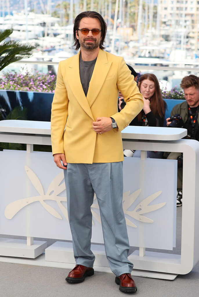 Sebastian Stan attends "The Apprentice" Cannes Film Festival Photocall