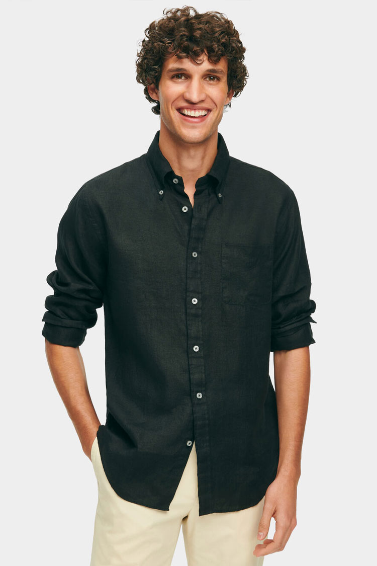 Linen Button-Down Shirt Brooks Brothers
