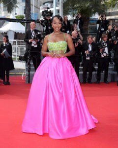 Aja Naomi King Wore Miu Miu To The 'Beating Hearts' Cannes Film Festival Premiere