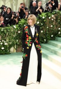 Image may contain Anna Wintour Person Adult Clothing Glove Camera Electronics Accessories Jewelry and Necklace