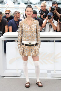 Charlotte Le Bon Wore Miu Miu To The 'Niki' Cannes Film Festival Photocall