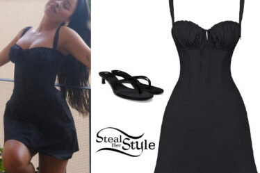 Cierra Ramirez: Black Mini Dress and Sandals