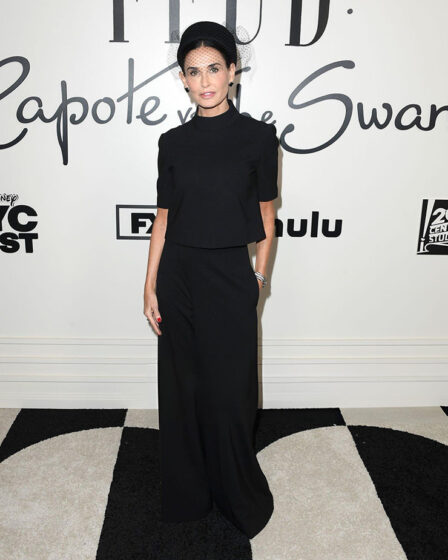 Demi Moore Wore Carolina Herrera To The FYC Red Carpet Event For FX's 'FEUD: Capote vs. The Swans'