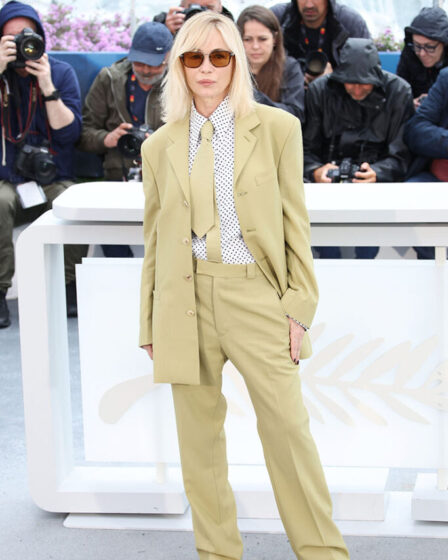 Emmanuelle Béart Wore Paul Smith To The Jury Caméra D'or Cannes Film Festival Photocall