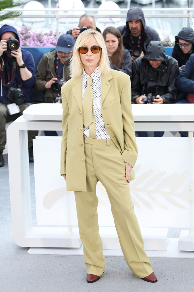 Emmanuelle Béart Wore Paul Smith To The Jury Caméra D'or Cannes Film Festival Photocall 