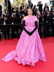 Greta Gerwig Wore Balenciaga Haute Couture To The 'Beating Hearts' Cannes Film Festival Premiere