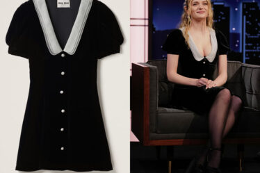 Joey King's Miu Miu Black Velvet Mini Dress