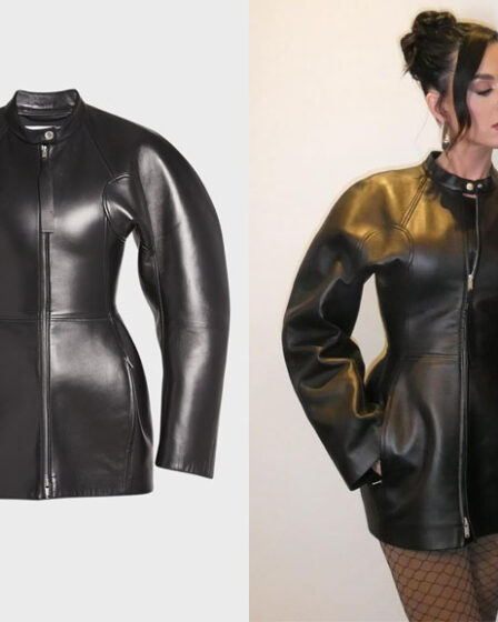 Katy Perry's Jil Sander Circle-Cut Leather Jacket