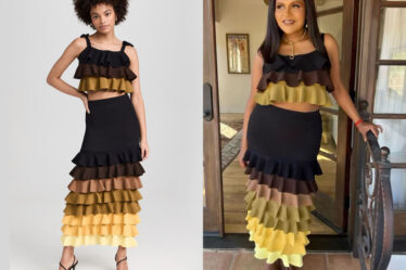 Mindy Kaling's Rosie Assoulin Ruffled Tank & Skirt