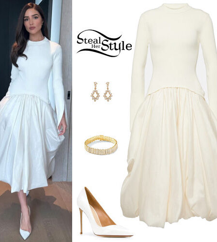 Olivia Culpo: White Dress and Pumps