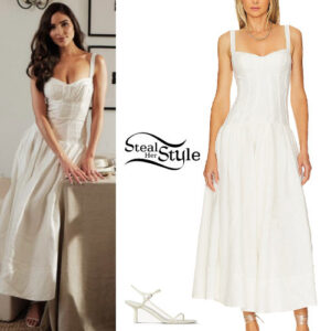 Olivia Culpo: White Dress and Sandals