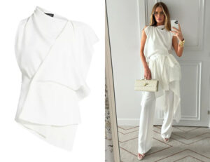 Rosie Huntington-Whiteley's A.W.A.K.E. Mode Asymmetric Draped Sleeveless Top