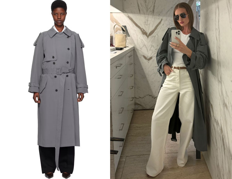 Rosie Huntington-Whiteley's The Row Gray Avio Trench Coat