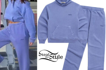 Selena Gomez: Blue Hoodie and Pants