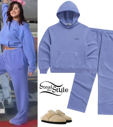 Selena Gomez: Blue Hoodie and Pants