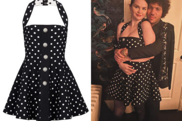 Selena Gomez's Balmain Polka-Dot Jacquard Mini Dress