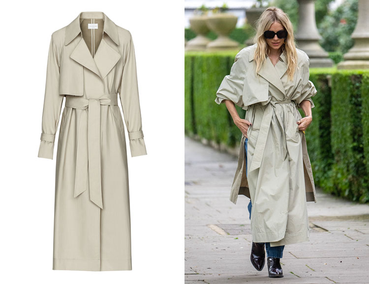 Sienna Miller's Mango x Victoria Beckham Trench Coat